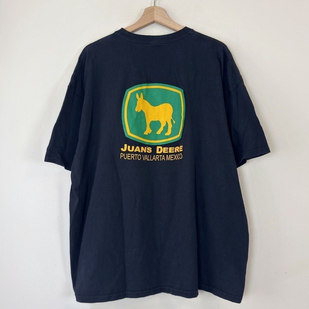 Vintage John Deere Parody Juan Deere Spoof Mexico Black Tee Shirt - XXL